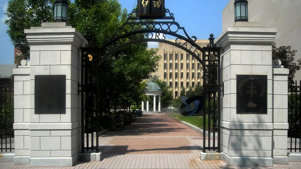 Professors Gate located on The George Washington University campus in Washington, D.C.