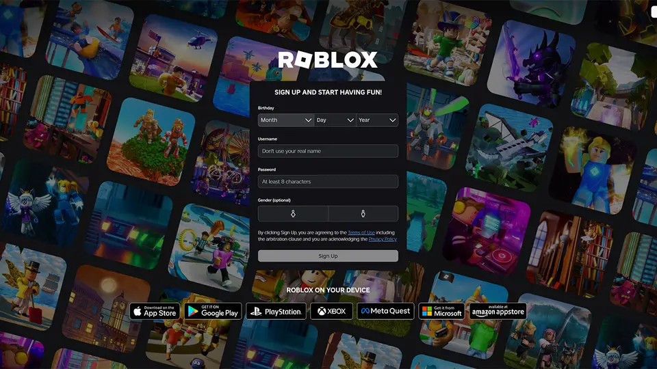 Roblox website main page