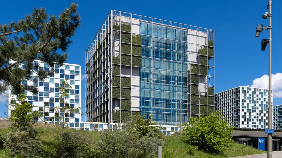 The premises of the International Criminal Court in The Hague, Netherlands